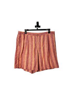 J Jill Love Linen Striped 100% Linen Shorts Women's 20 Used